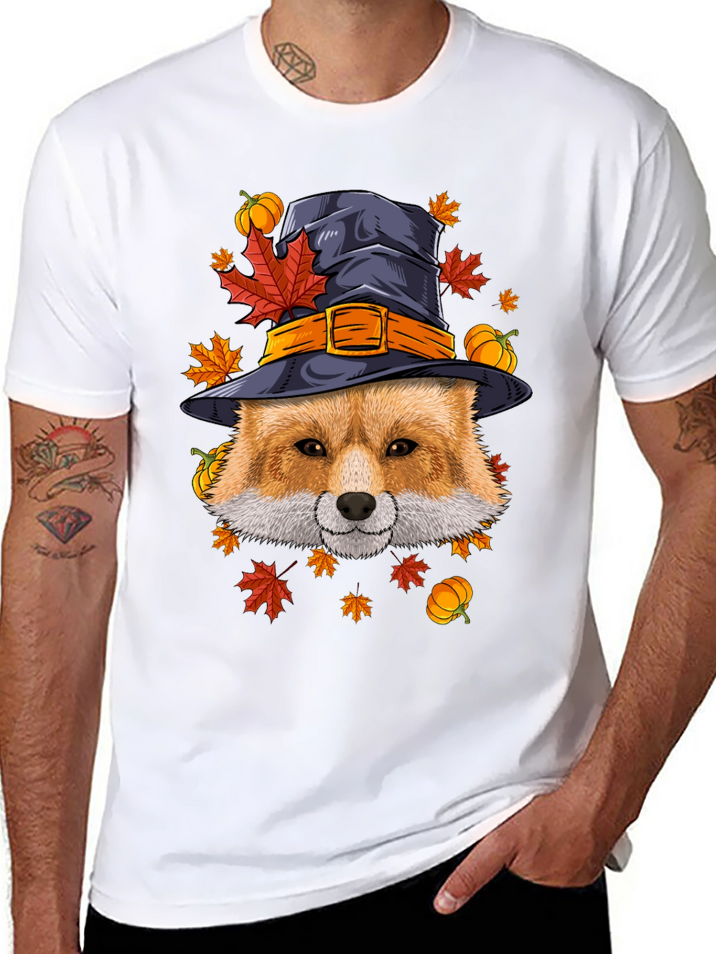Fall Fox Witch Hat T-Shirt