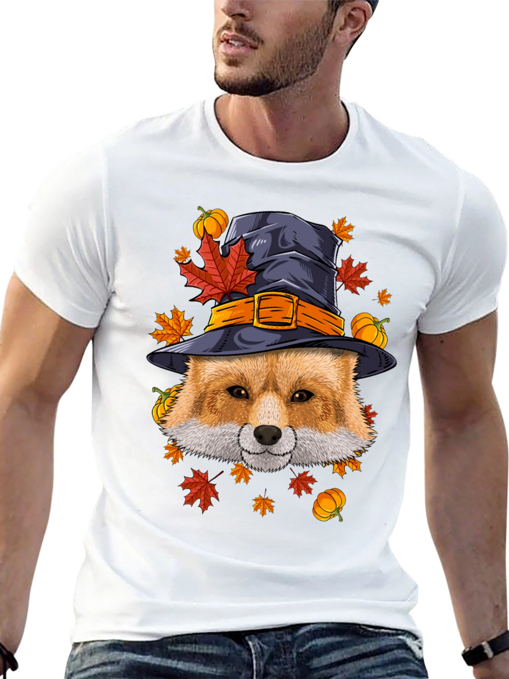 Fall Fox Witch Hat T-Shirt