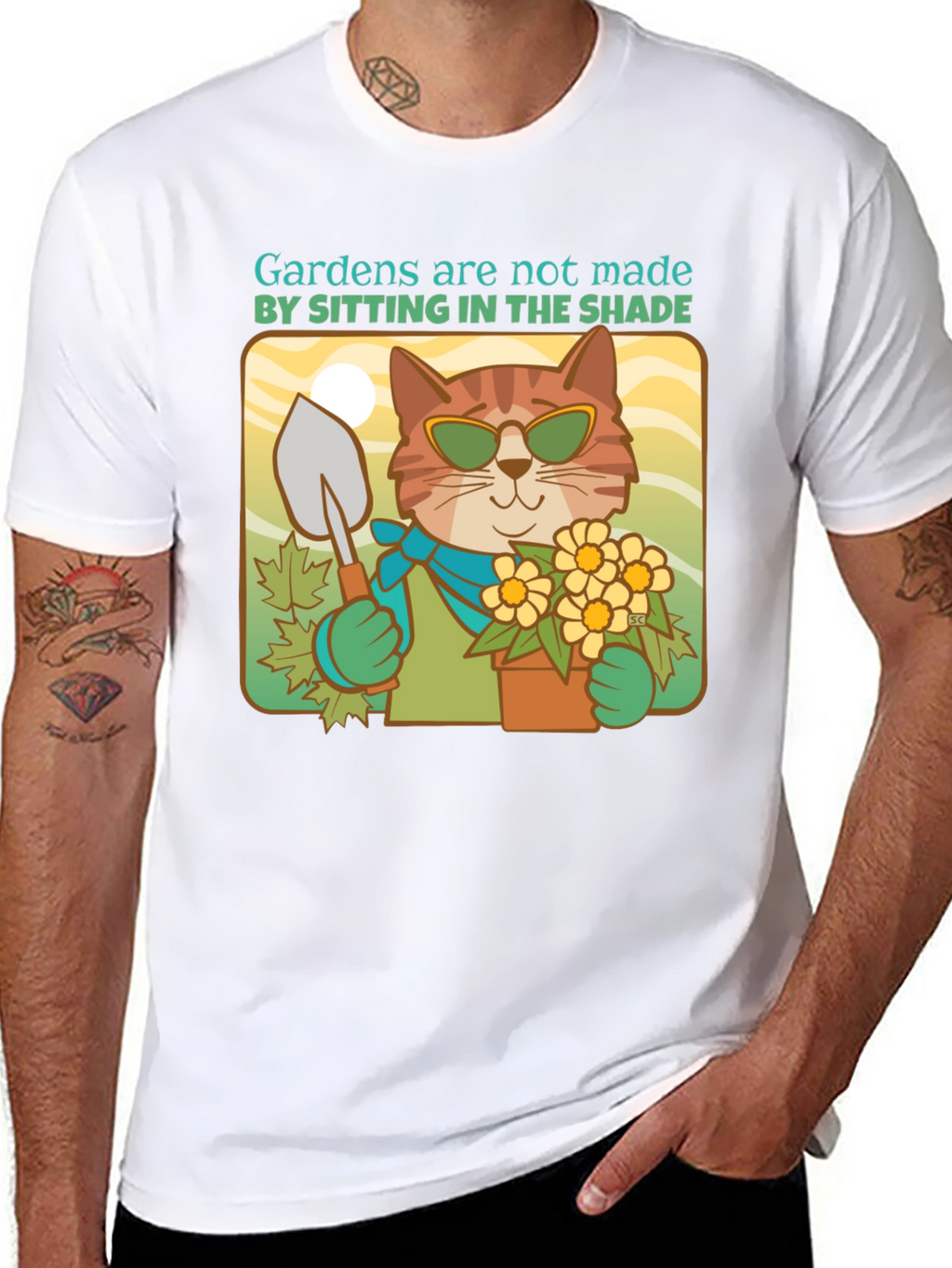 Gardening Cat T-Shirt - Funny Animal Tee