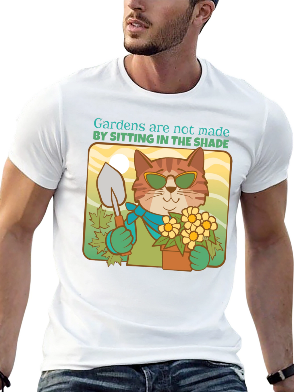 Gardening Cat T-Shirt - Funny Animal Tee