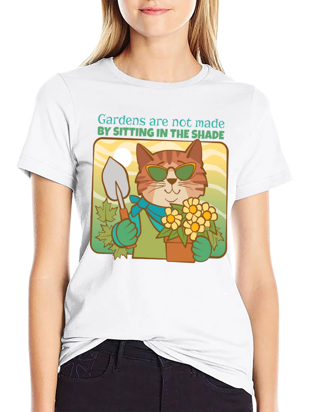 Gardening Cat T-Shirt - Funny Animal Tee