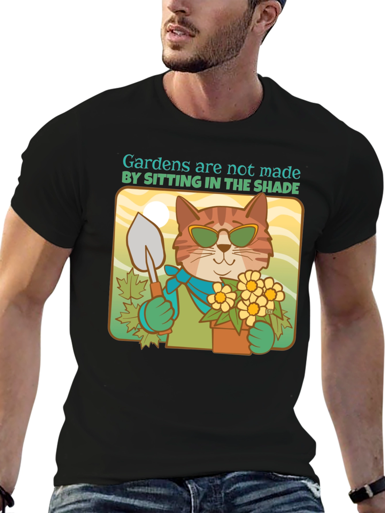 Gardening Cat T-Shirt - Funny Animal Tee