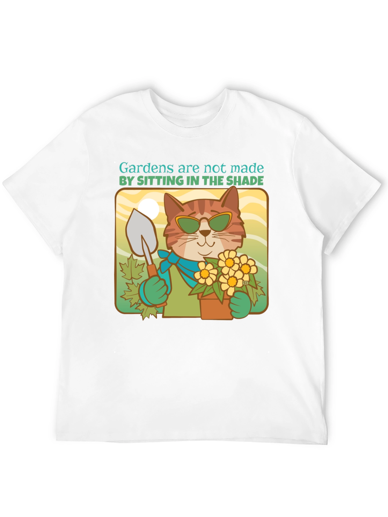 Gardening Cat T-Shirt - Funny Animal Tee
