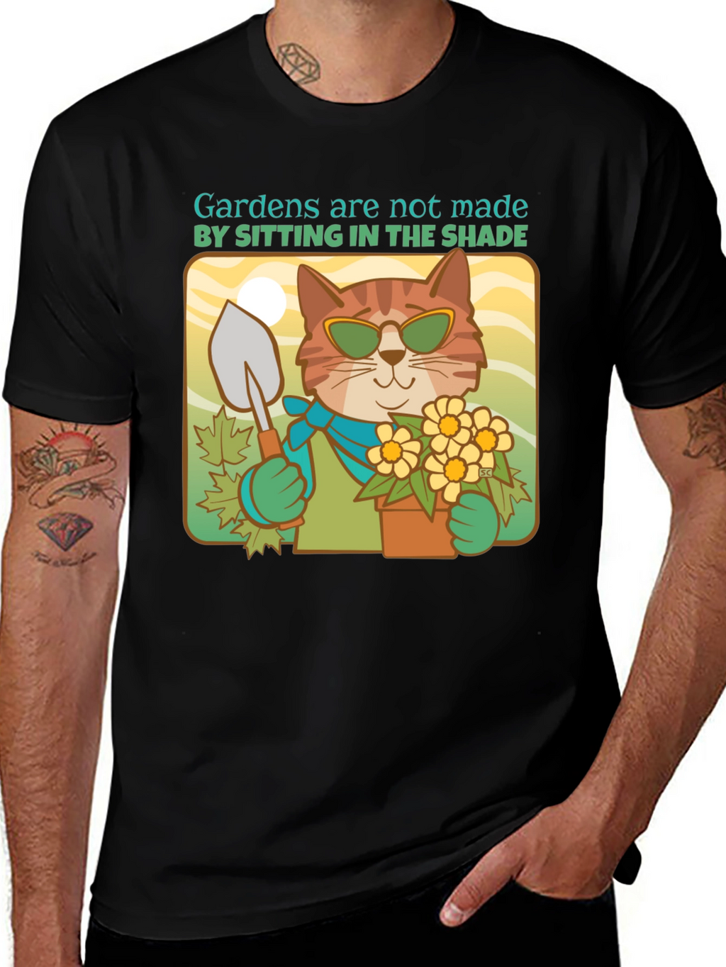 Gardening Cat T-Shirt - Funny Animal Tee