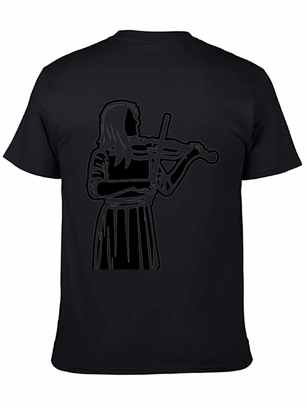 Violinist Silhouette Black T-Shirt