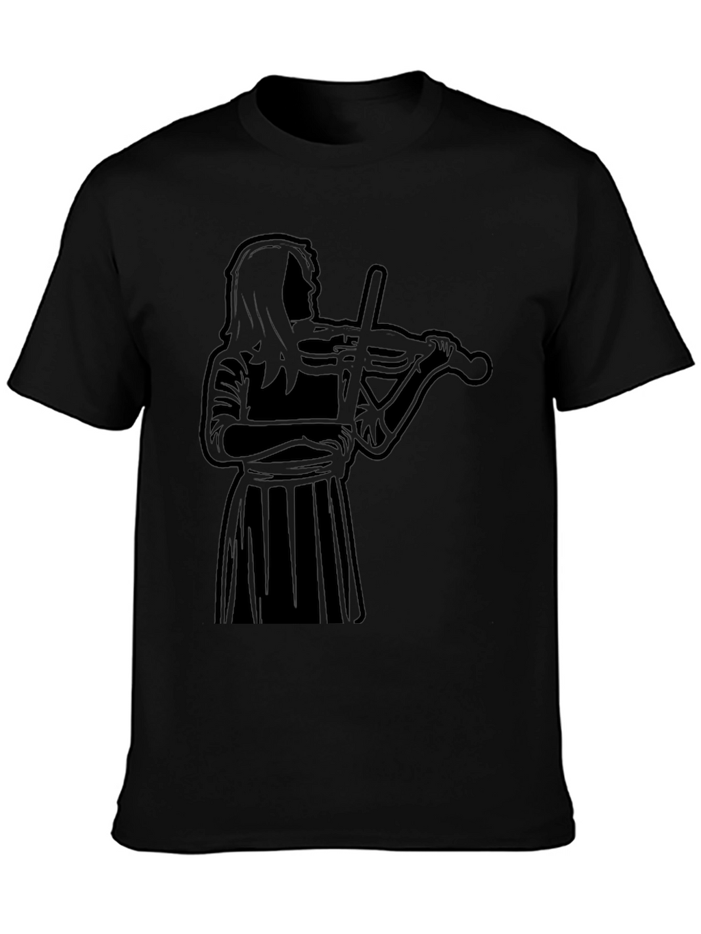 Violinist Silhouette Black T-Shirt