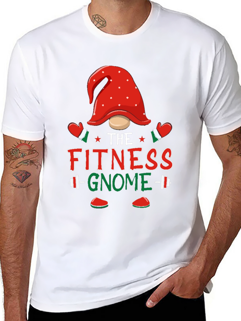 Fitness Gnome T-Shirt - Holiday Gym Workout Tee