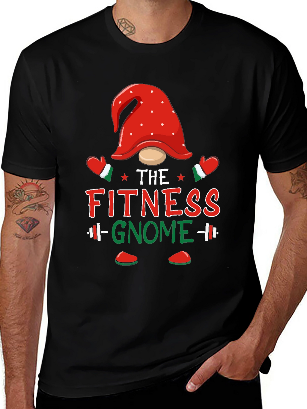 Fitness Gnome T-Shirt - Holiday Gym Workout Tee
