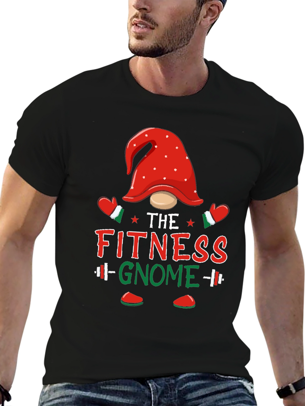 Fitness Gnome T-Shirt - Holiday Gym Workout Tee