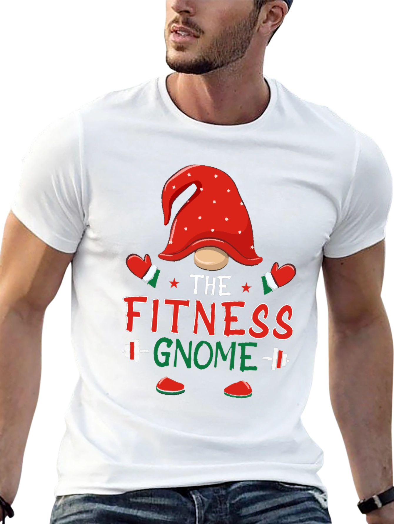 Fitness Gnome T-Shirt - Holiday Gym Workout Tee