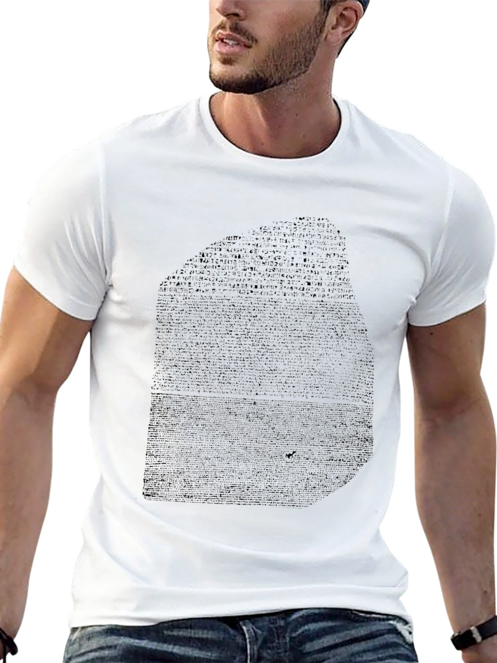Text Patterned Black T-Shirt