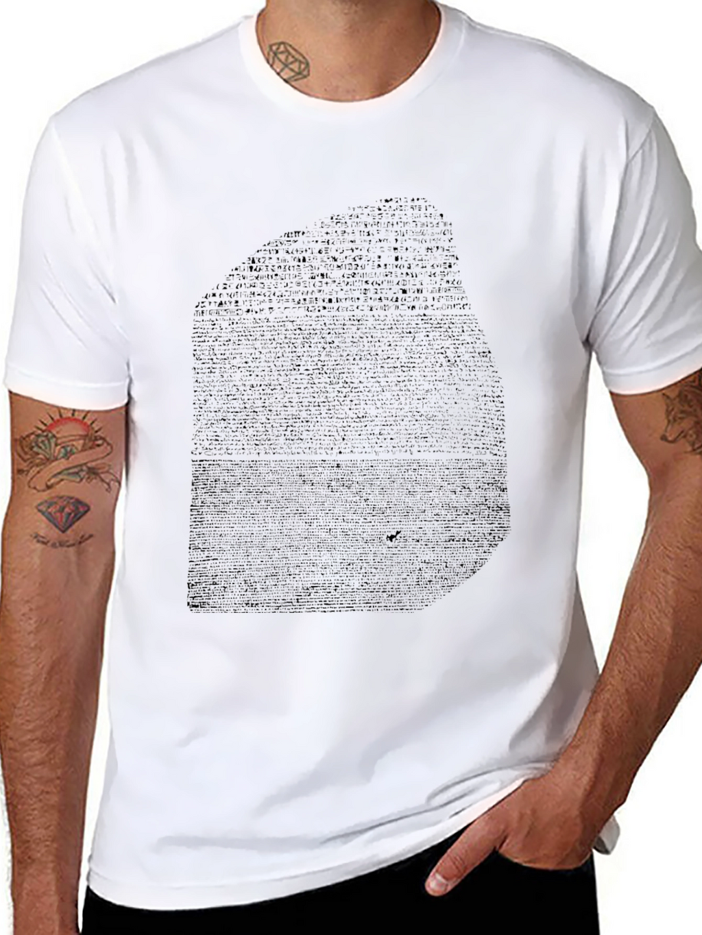 Text Patterned Black T-Shirt