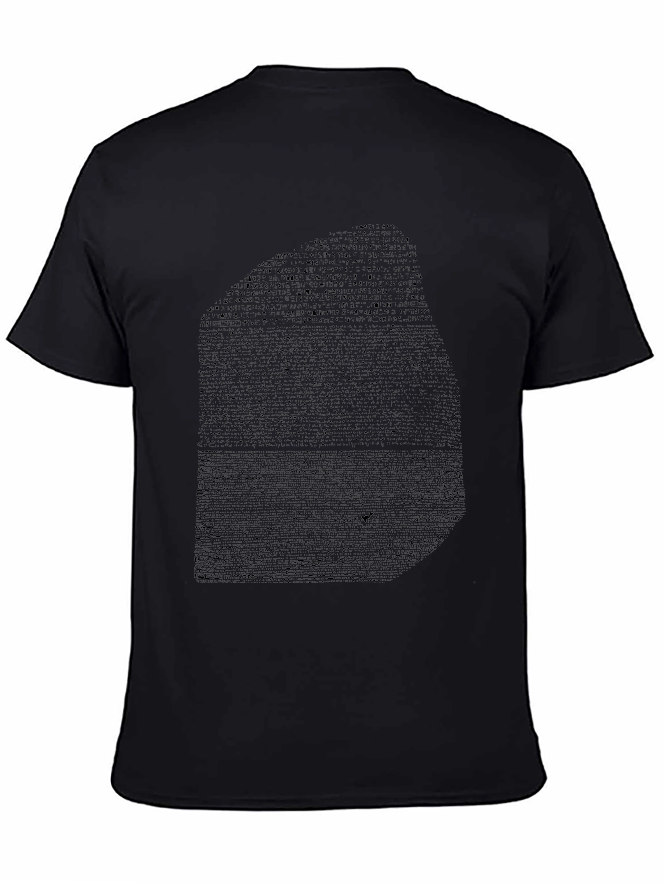 Text Patterned Black T-Shirt