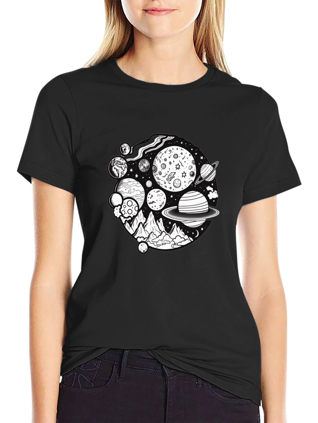 Planetary Graphic Black T-Shirt