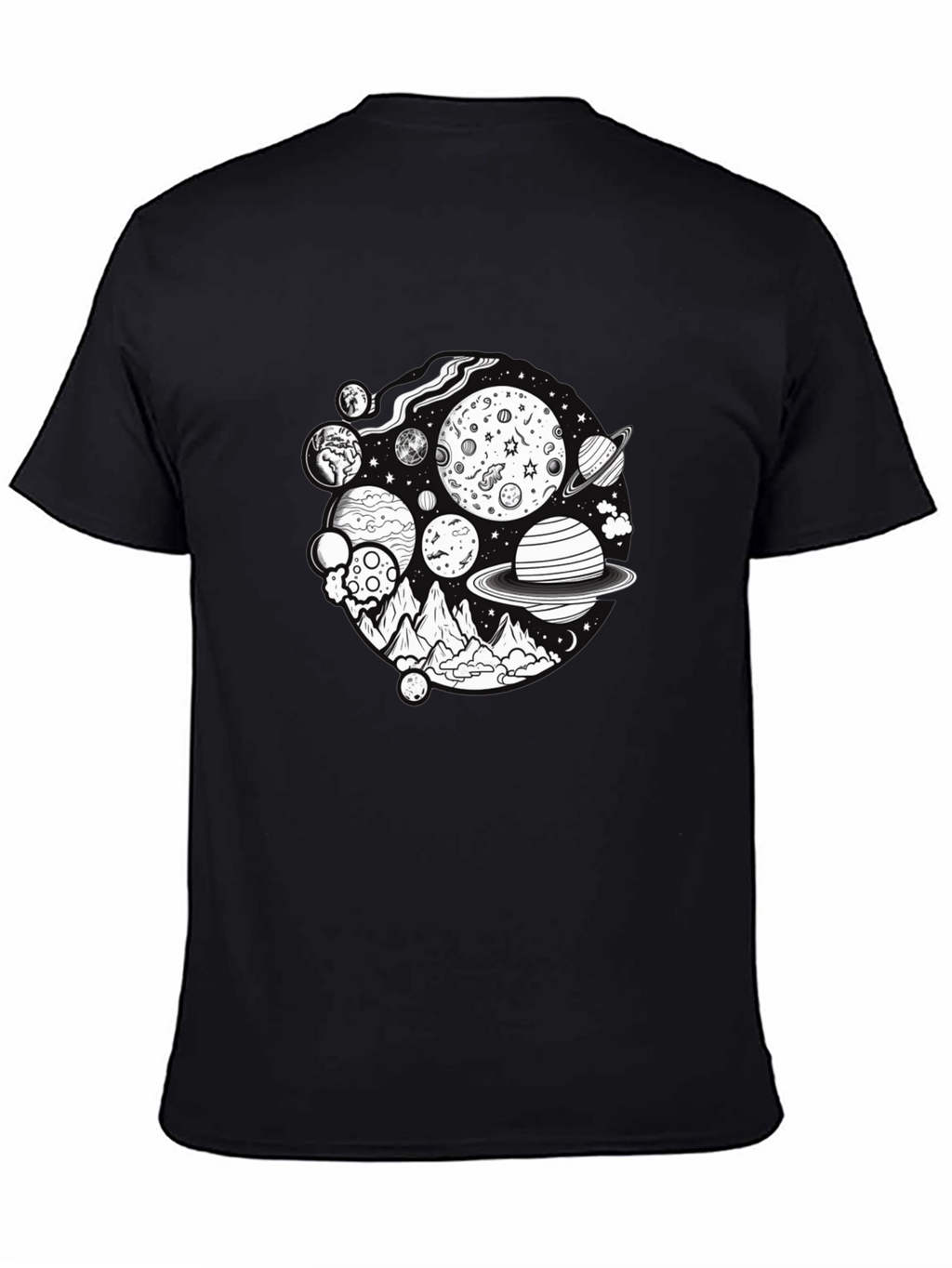 Planetary Graphic Black T-Shirt