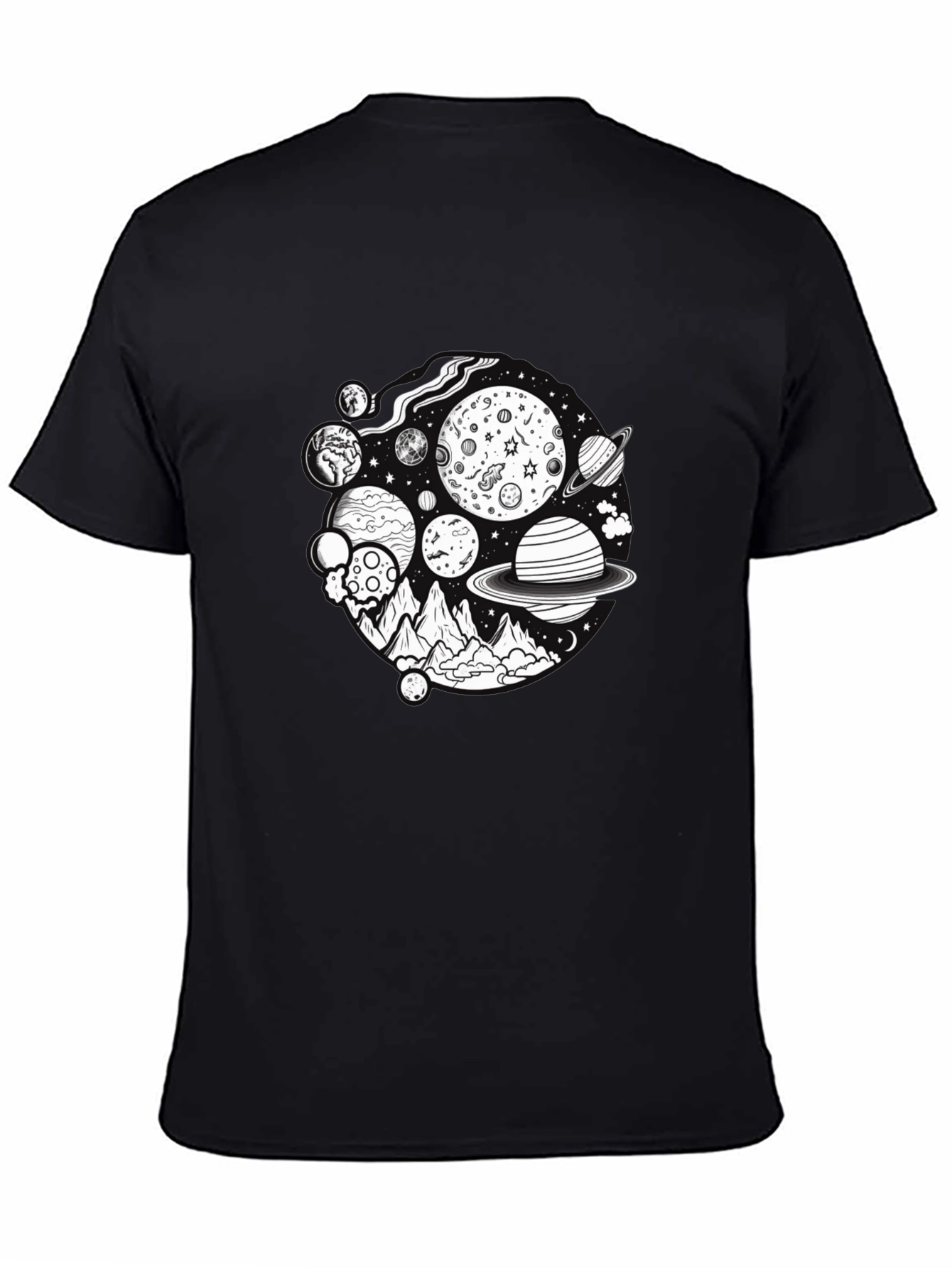 Planetary Graphic Black T-Shirt