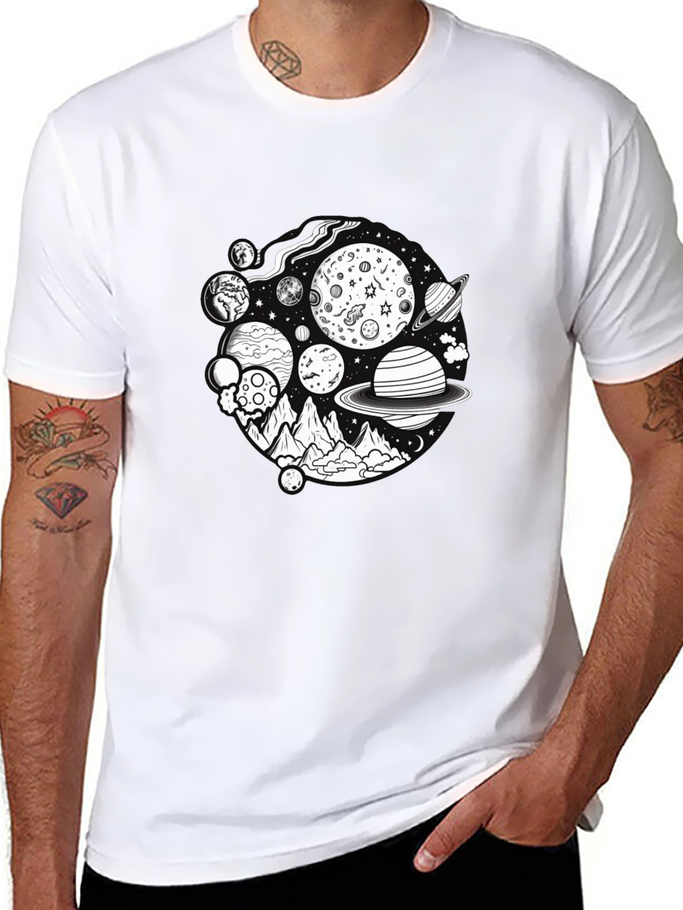 Planetary Graphic Black T-Shirt