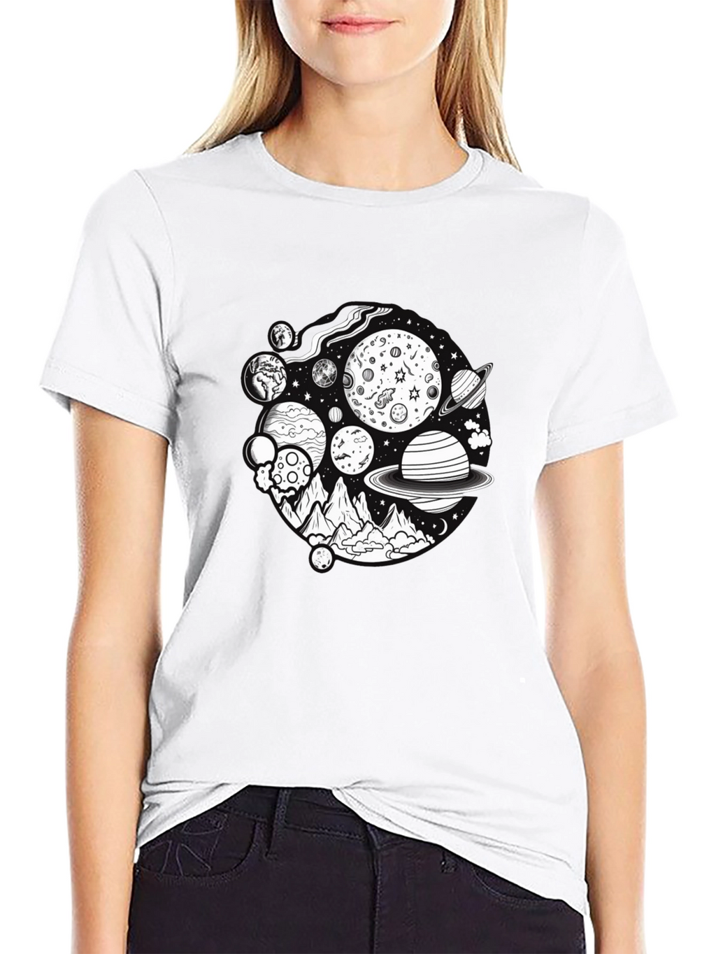 Planetary Graphic Black T-Shirt