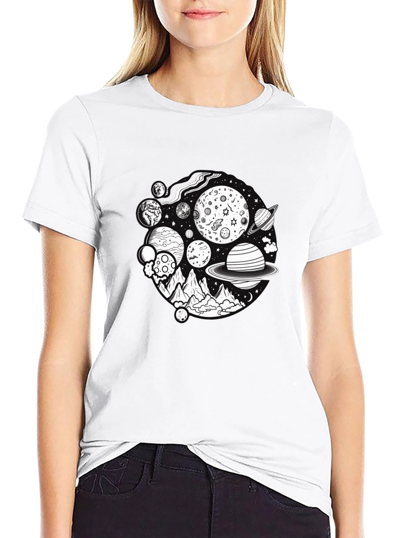 Planetary Graphic Black T-Shirt