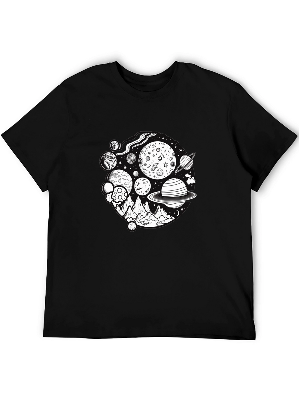 Planetary Graphic Black T-Shirt