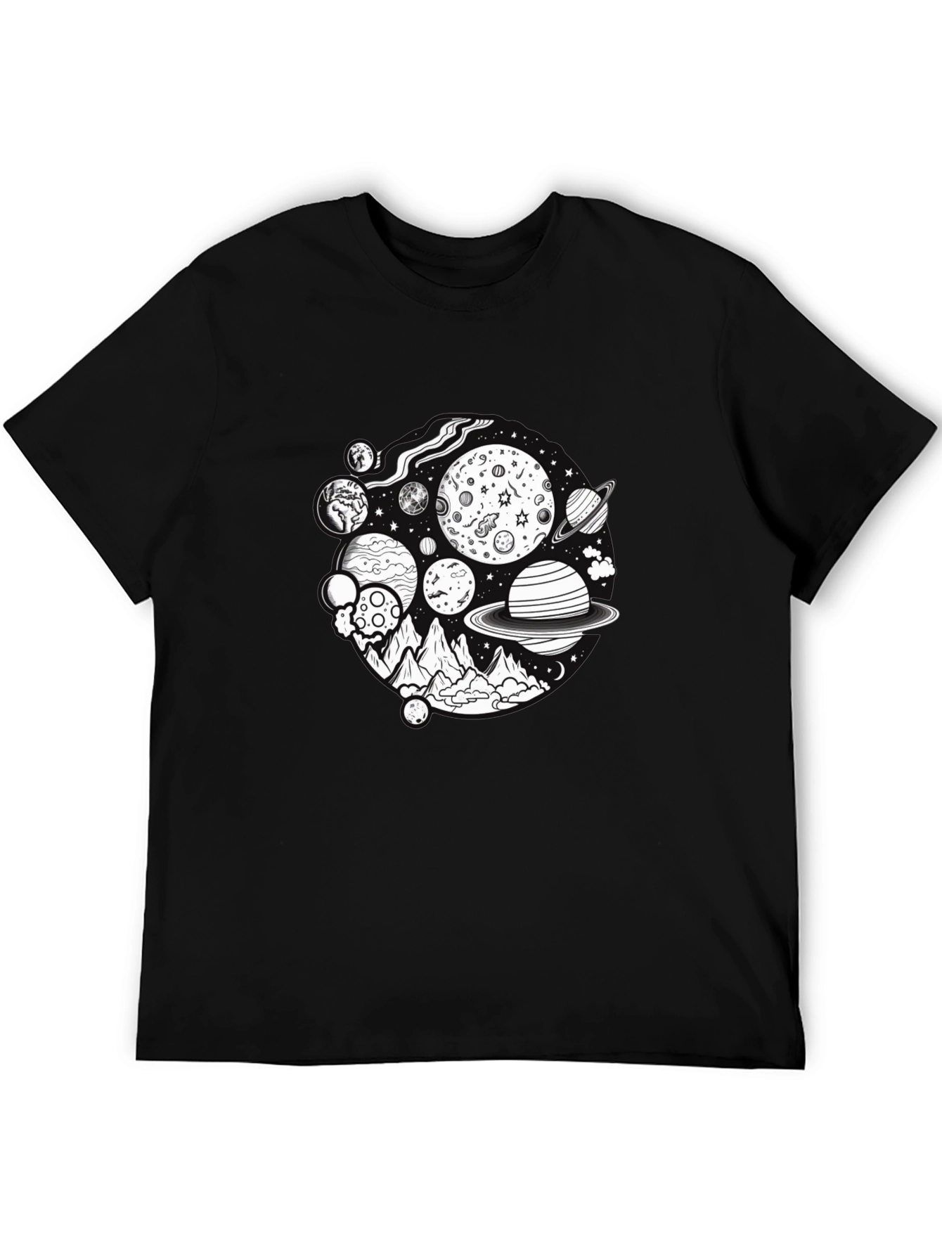 Planetary Graphic Black T-Shirt