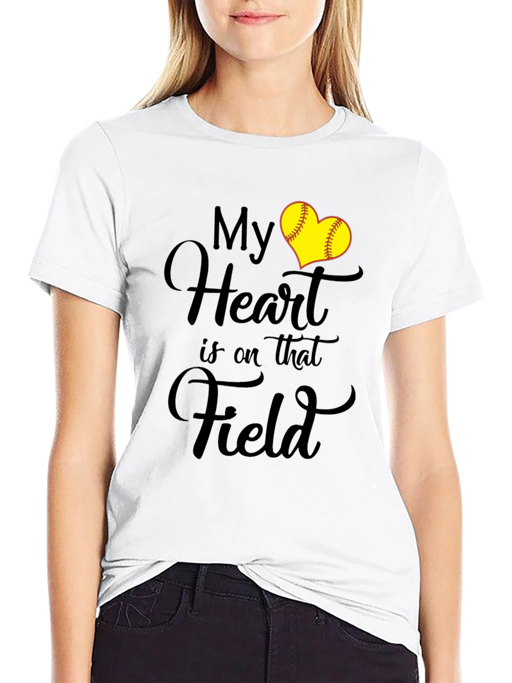 My Heart is on that Field Softball Lover T-Shirt