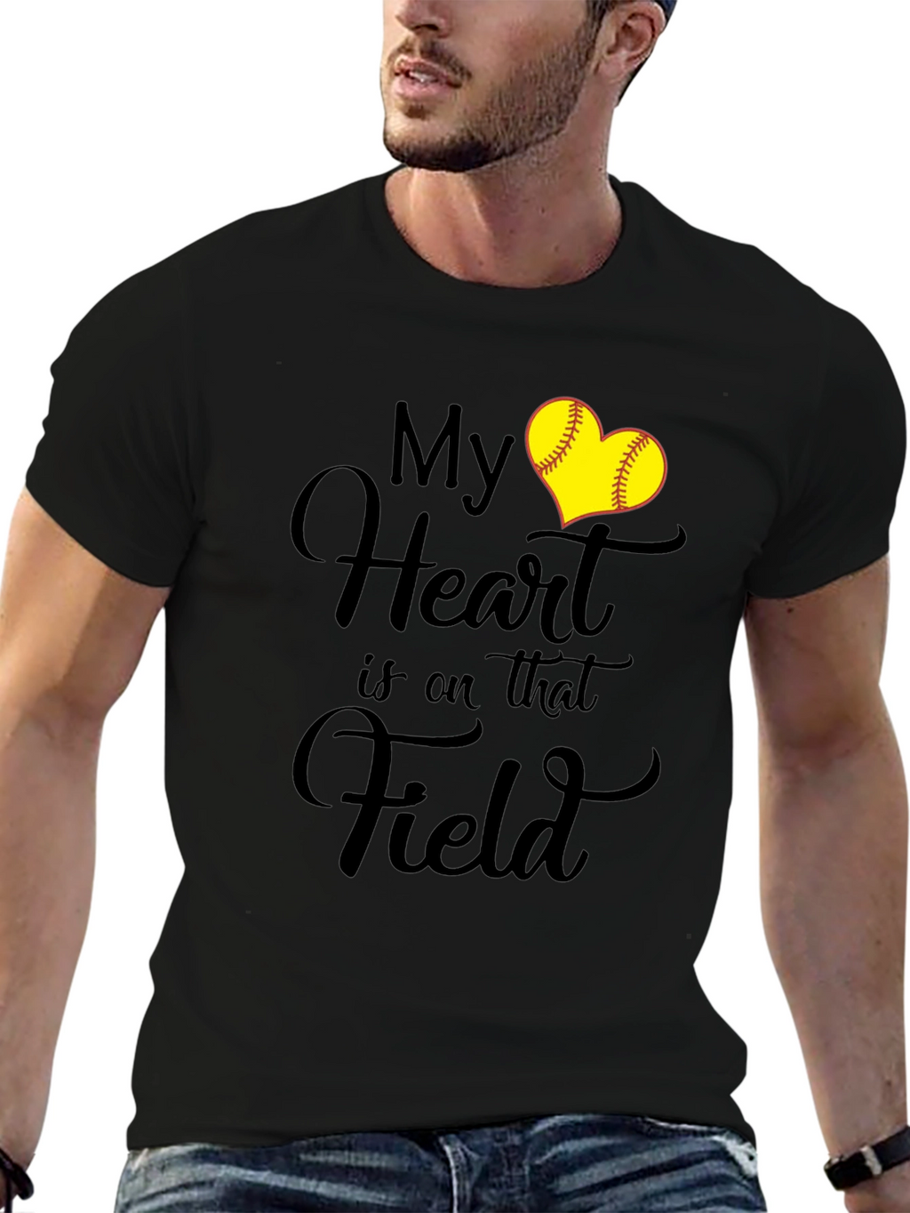 My Heart is on that Field Softball Lover T-Shirt