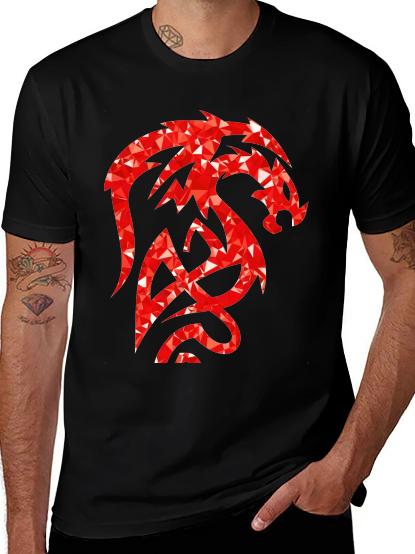Red Dragon Graphic Black T-Shirt