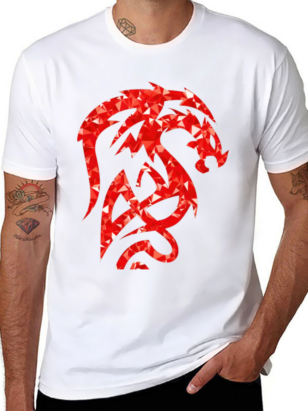 Red Dragon Graphic Black T-Shirt