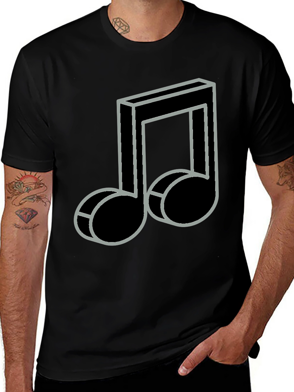 Music Note Graphic T-Shirt - Stylish Casual Tee