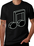 Music Note Graphic T-Shirt - Stylish Casual Tee