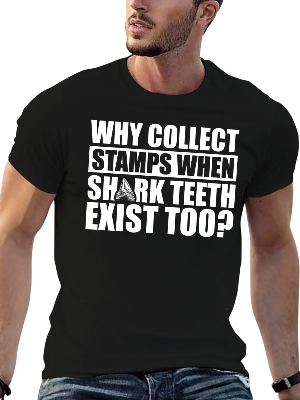 Why Collect Stamps? Shark Teeth Graphic Tee