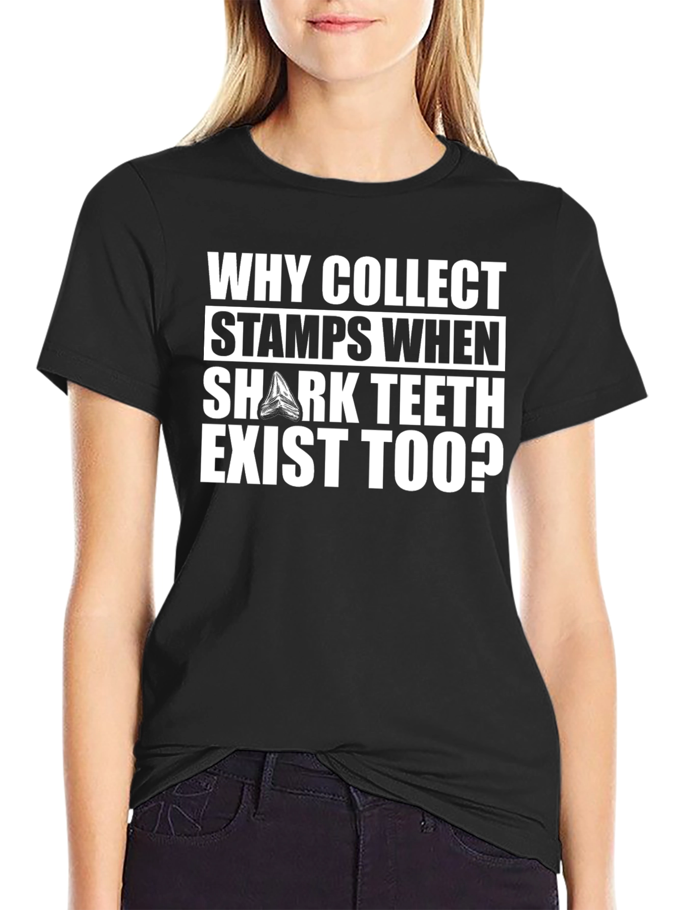 Why Collect Stamps? Shark Teeth Graphic Tee