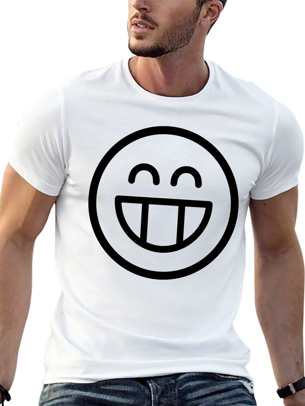 Smiley Face Graphic Black T-Shirt