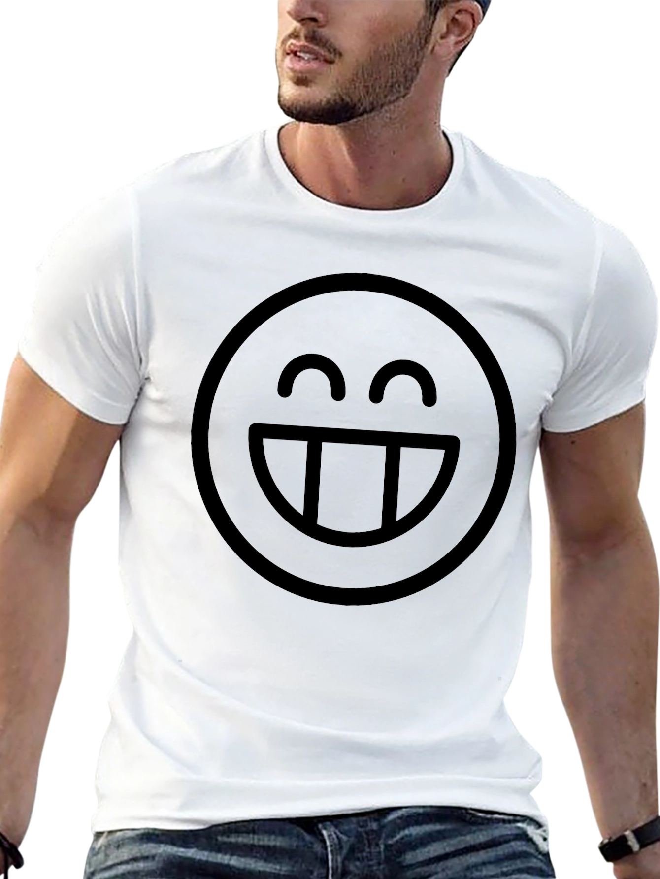 Smiley Face Graphic Black T-Shirt