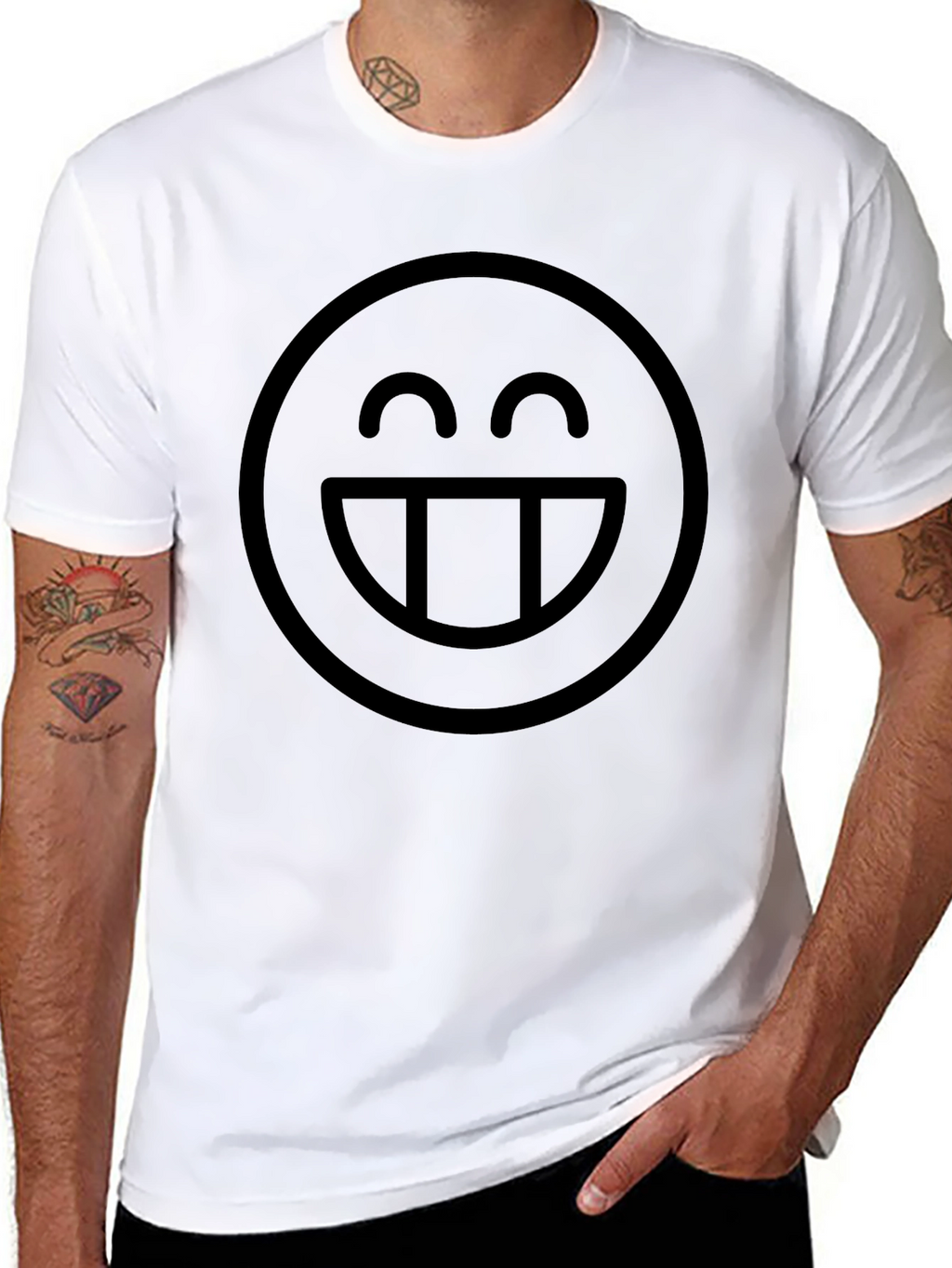 Smiley Face Graphic Black T-Shirt
