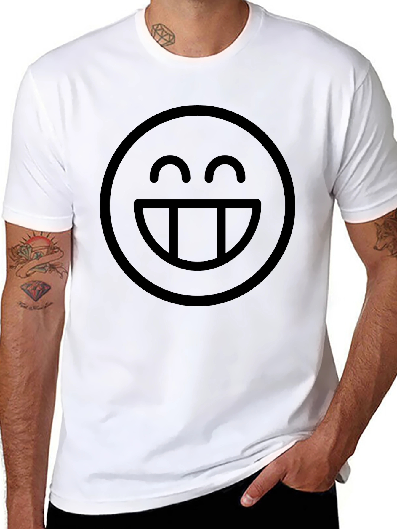 Smiley Face Graphic Black T-Shirt