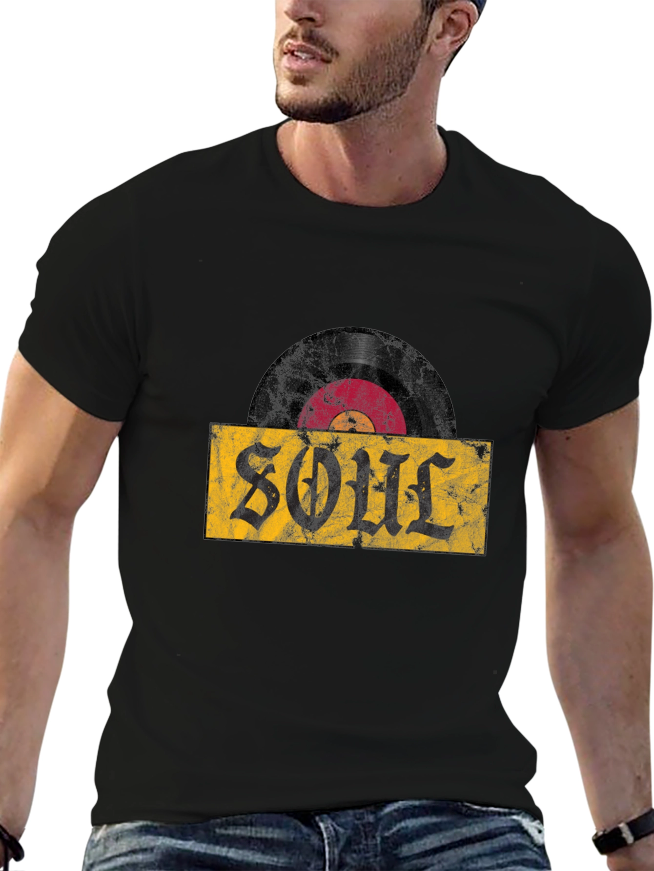 Soul Vinyl Record T-Shirt - Black