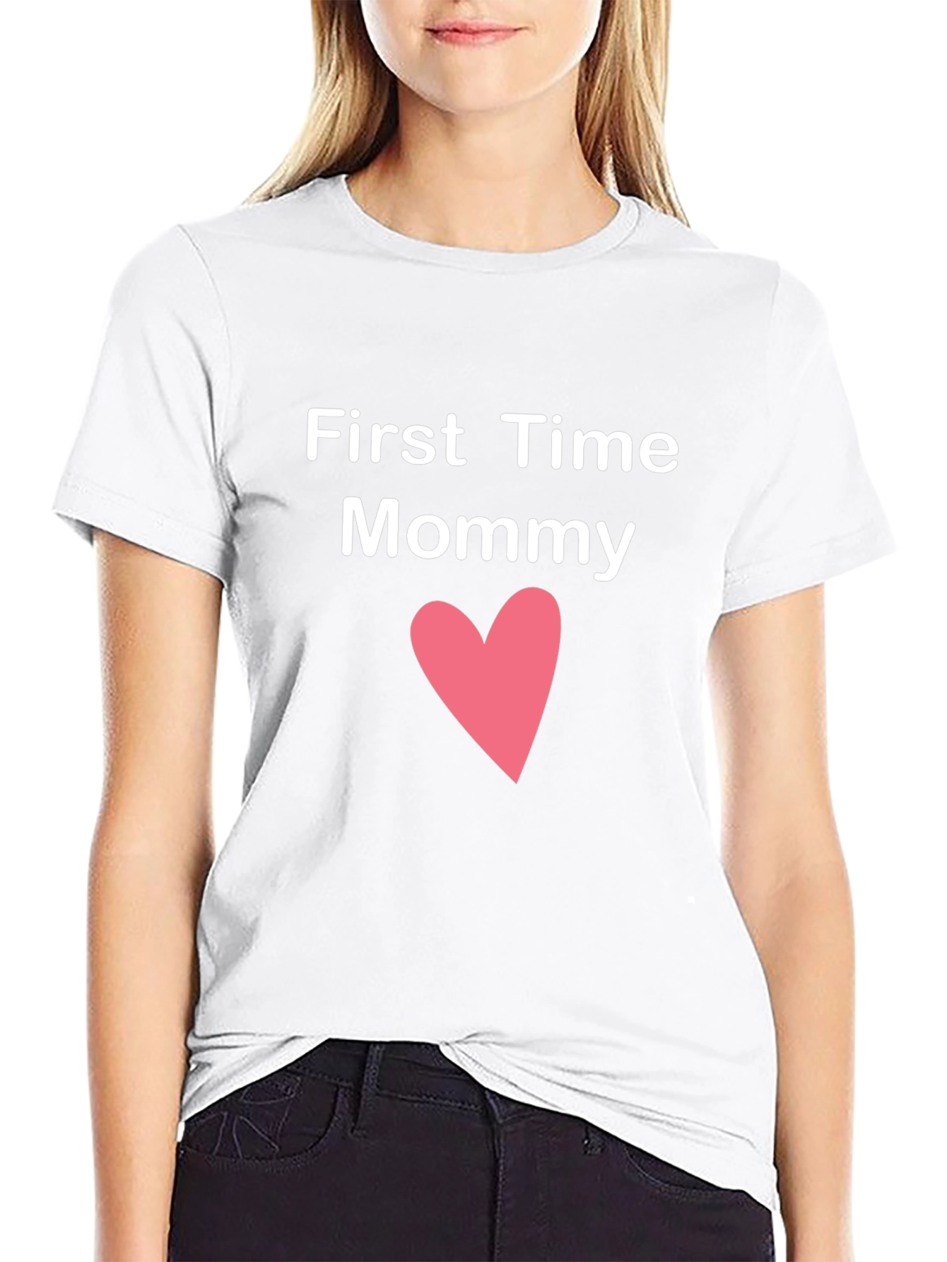 First Time Mommy T-Shirt Cute Heart Design