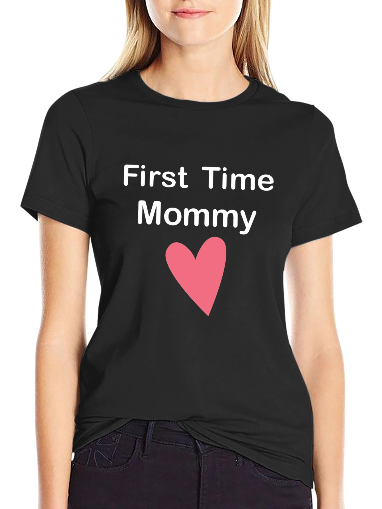 First Time Mommy T-Shirt Cute Heart Design