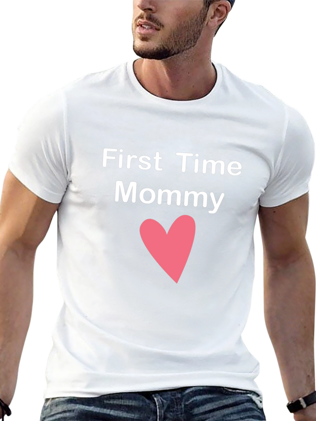 First Time Mommy T-Shirt Cute Heart Design