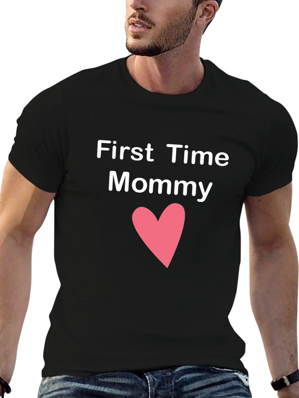 First Time Mommy T-Shirt Cute Heart Design