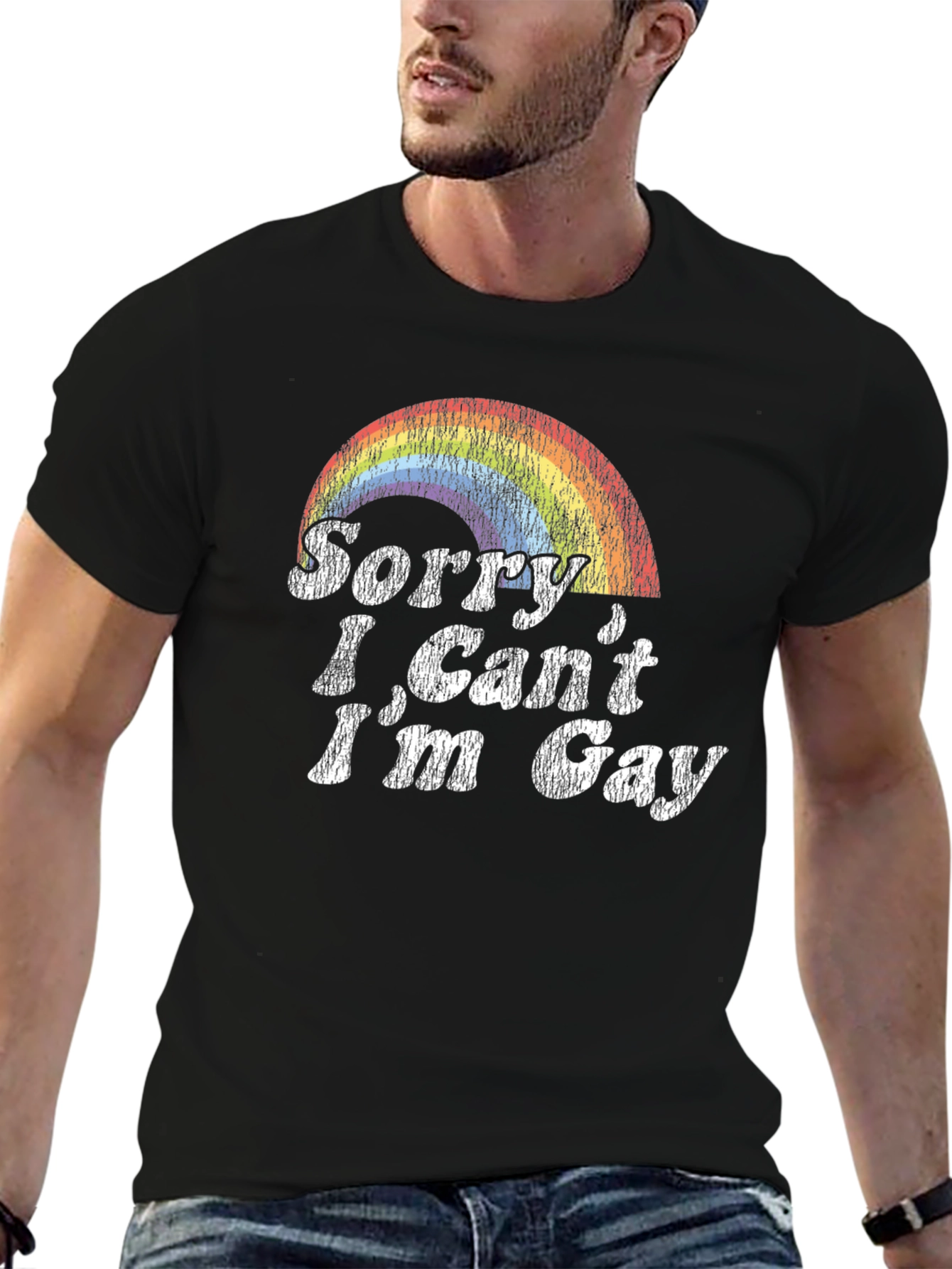 Sorry I Cant Im Gay Rainbow T-Shirt