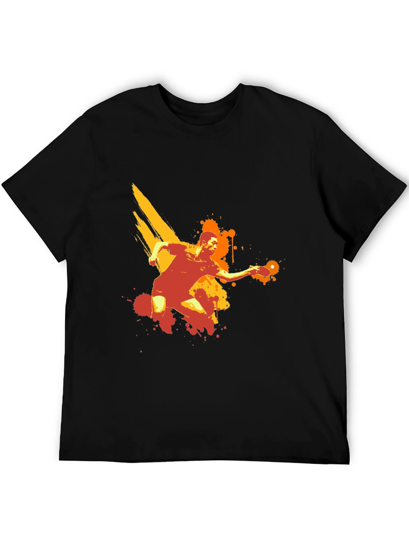 Table Tennis Player Graphic Black T-Shirt