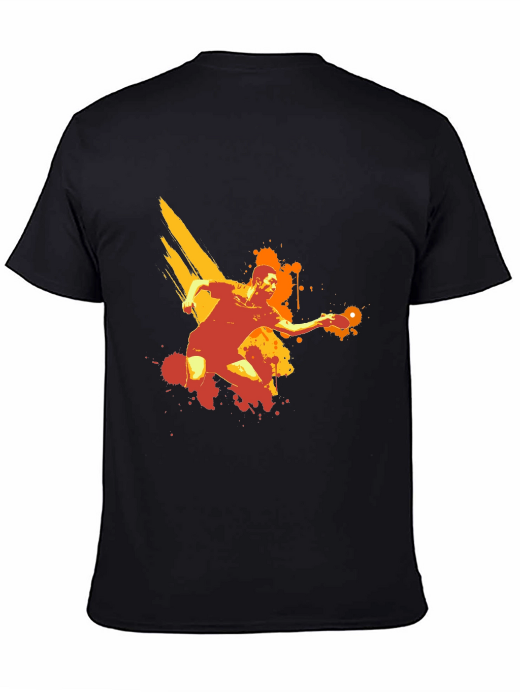Table Tennis Player Graphic Black T-Shirt