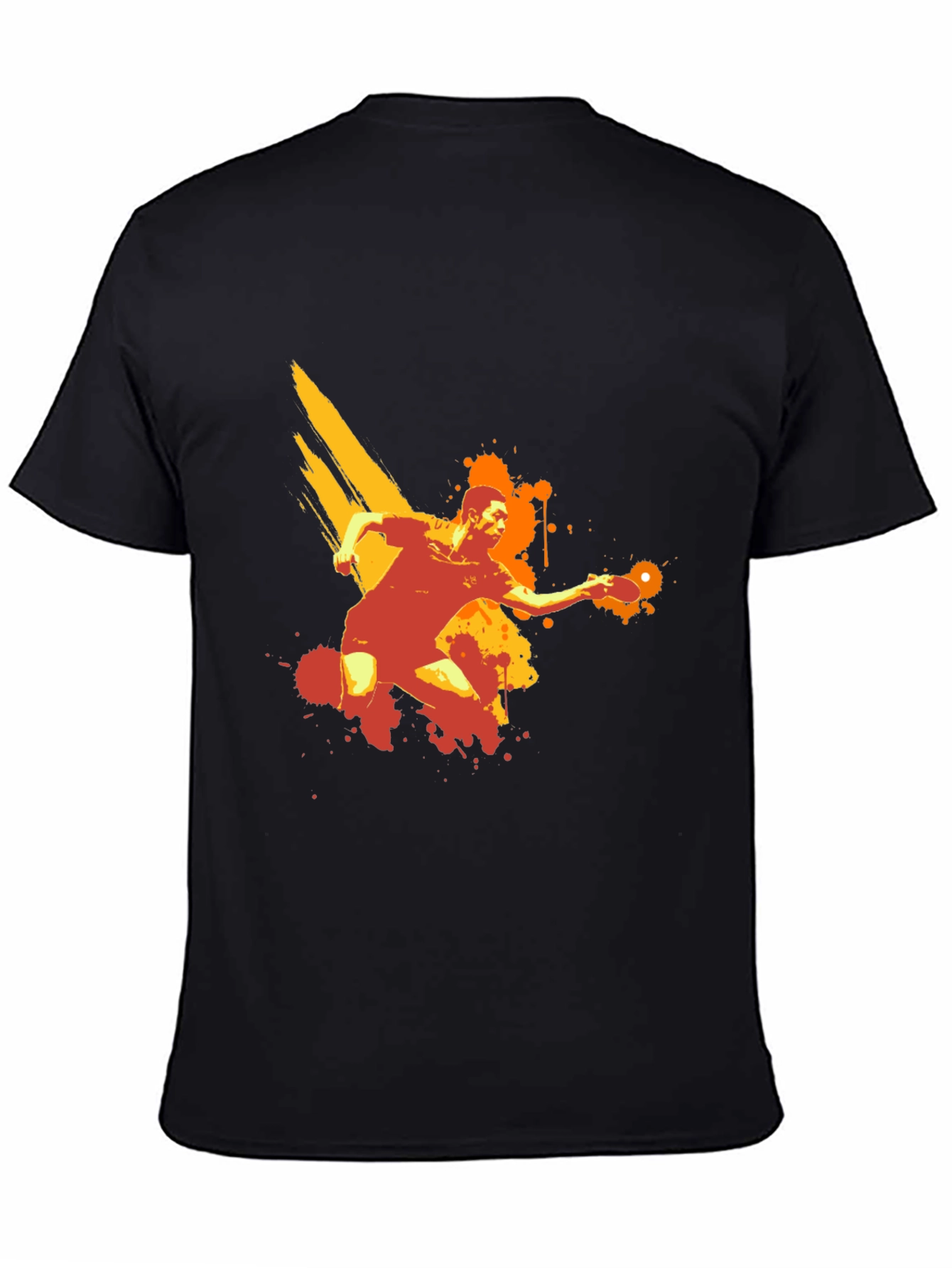 Table Tennis Player Graphic Black T-Shirt