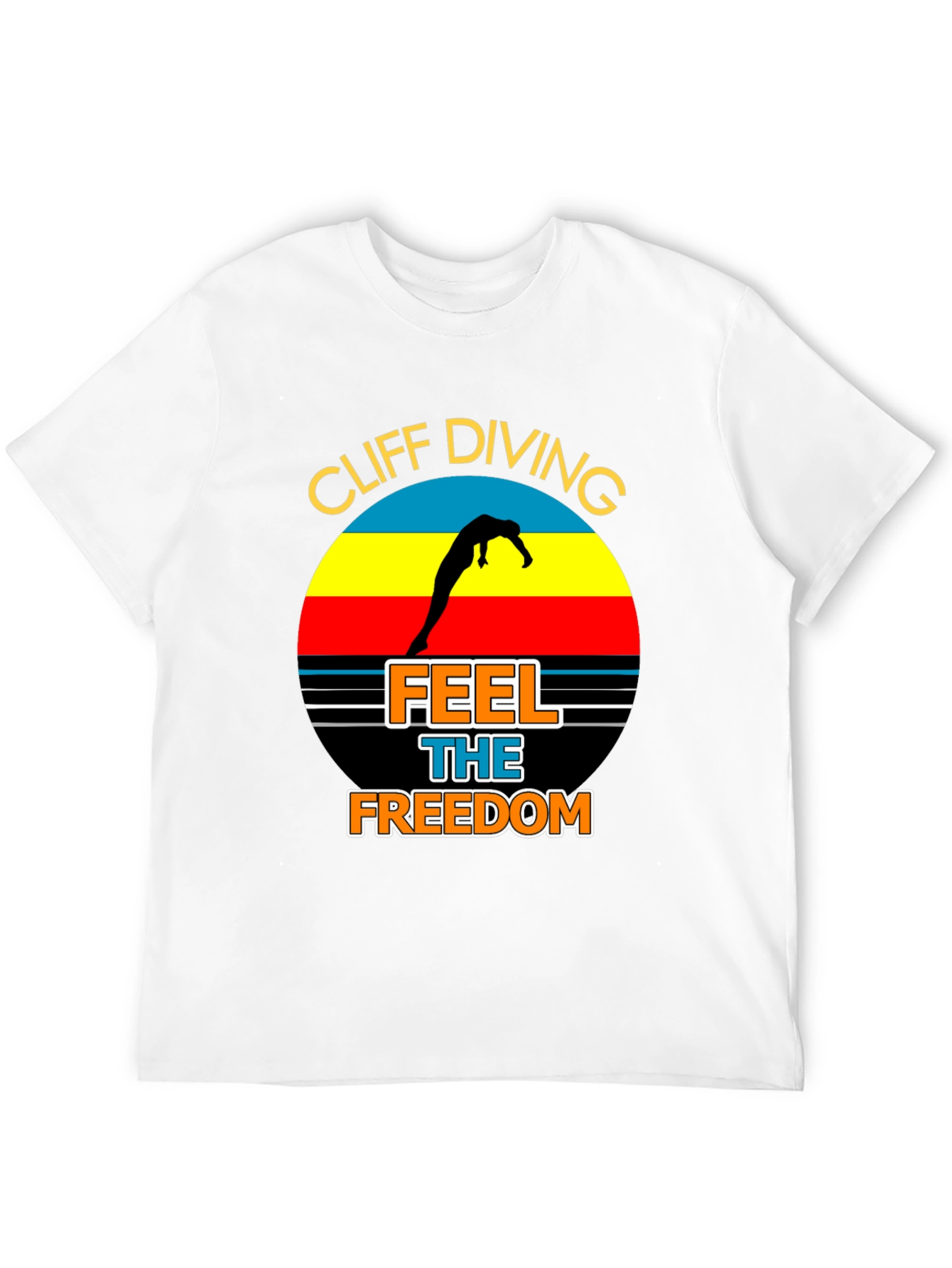 Cliff Diving T-Shirt: Feel The Freedom Graphic Tee