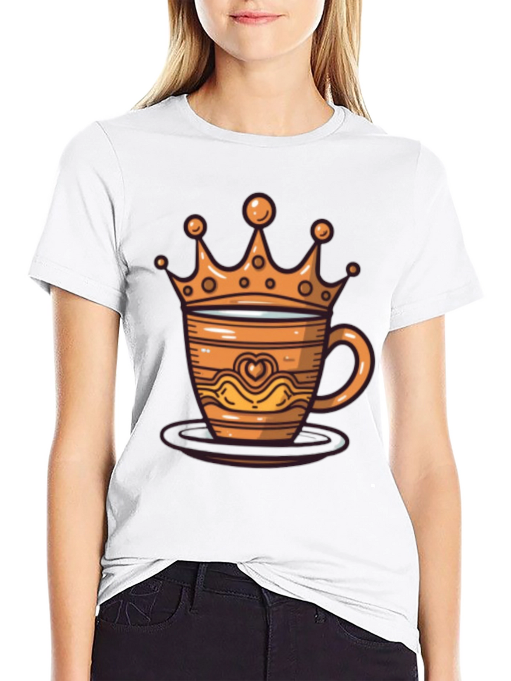 King Coffee Tee - Crowned Coffee Cup Design