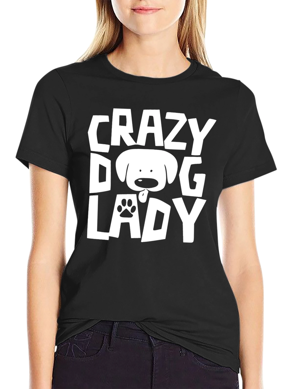 Crazy Dog Lady Black T-Shirt