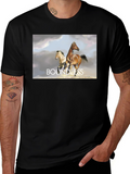 Boundless Horse Graphic Tee - Black Cotton T-Shirt